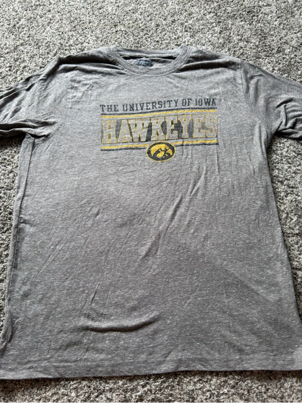 Champion Gray & Yellow University of Iowa Hawkeyes Long Sleeve Tee